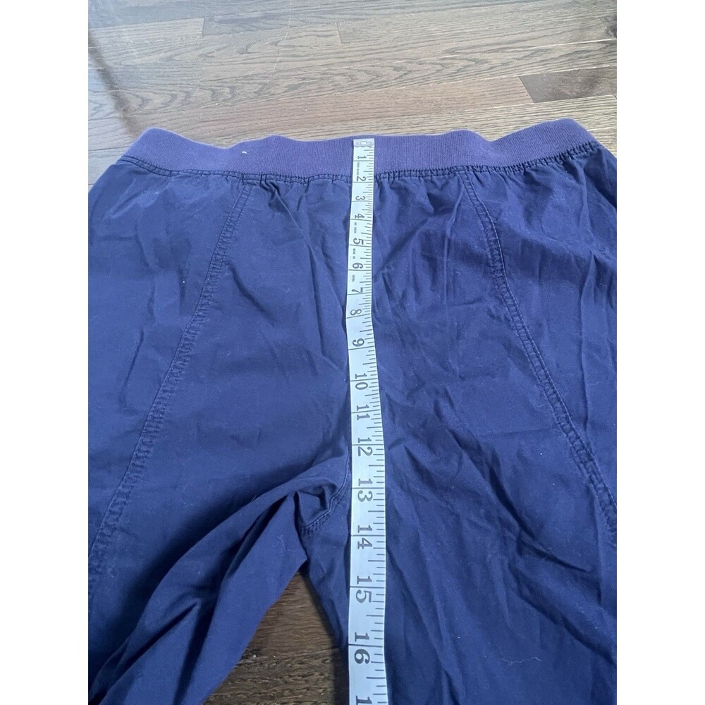 Chicos Poplin Roll Tab Pants Sz 2.5 (L) Navy Classic Comfy Cotton - Picture 7 of 8
